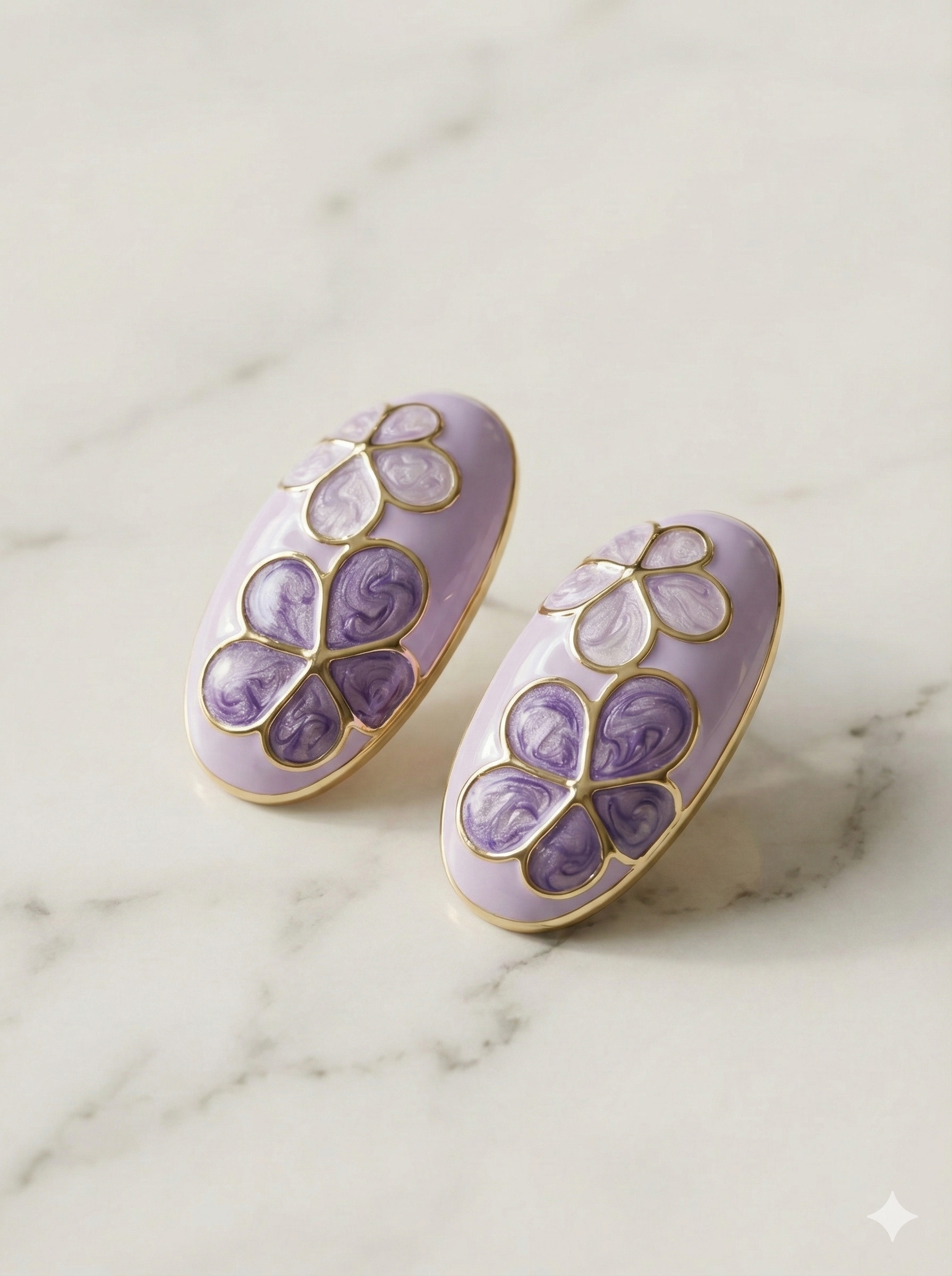 LAVENDER DROP FLORAL EARRING