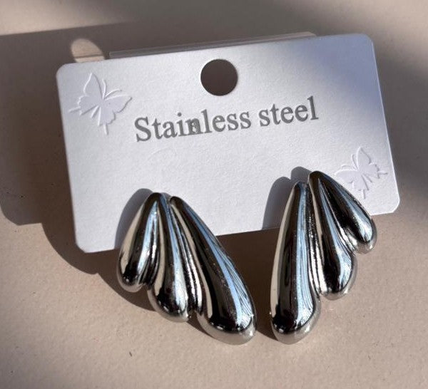 Wing silver earrings