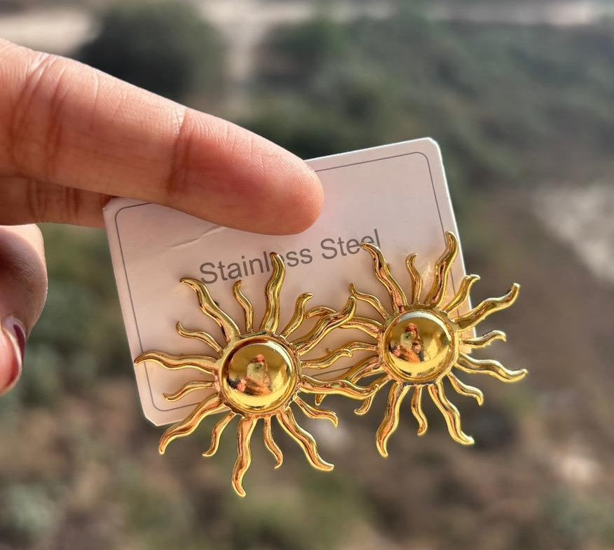 Sun statement earrings