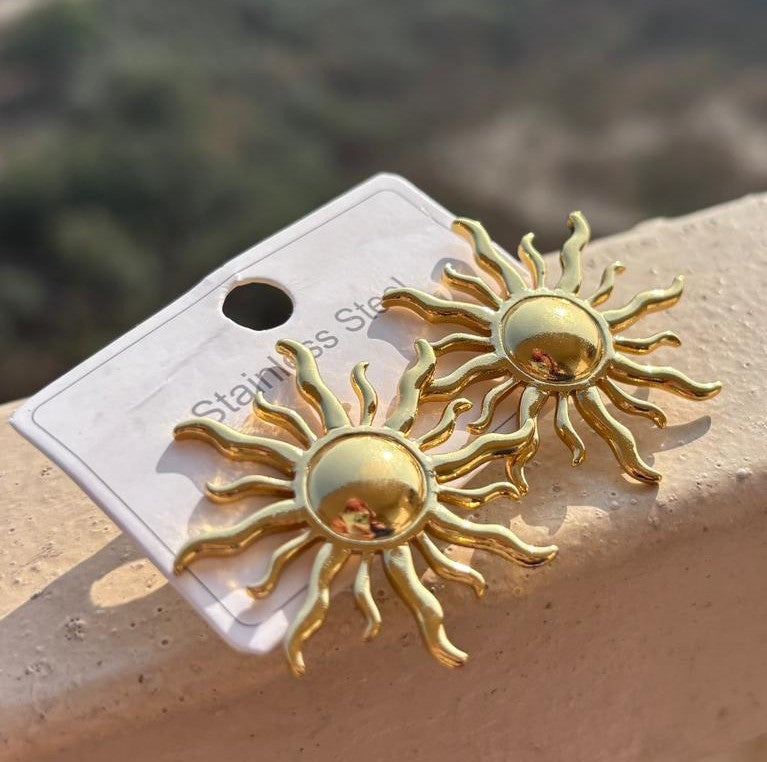 Sun statement earrings