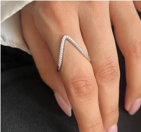 Best selling V shape Rose gold ring