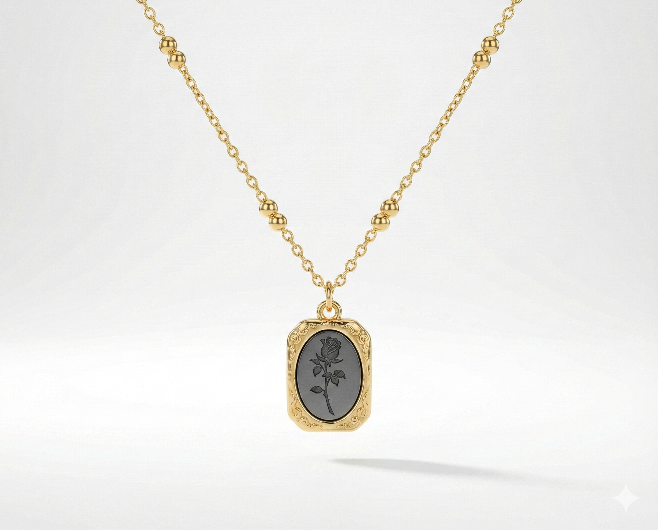 Beaded chain vintage rose