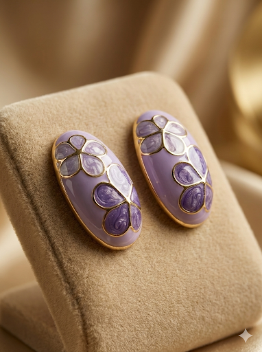 LAVENDER DROP FLORAL EARRING