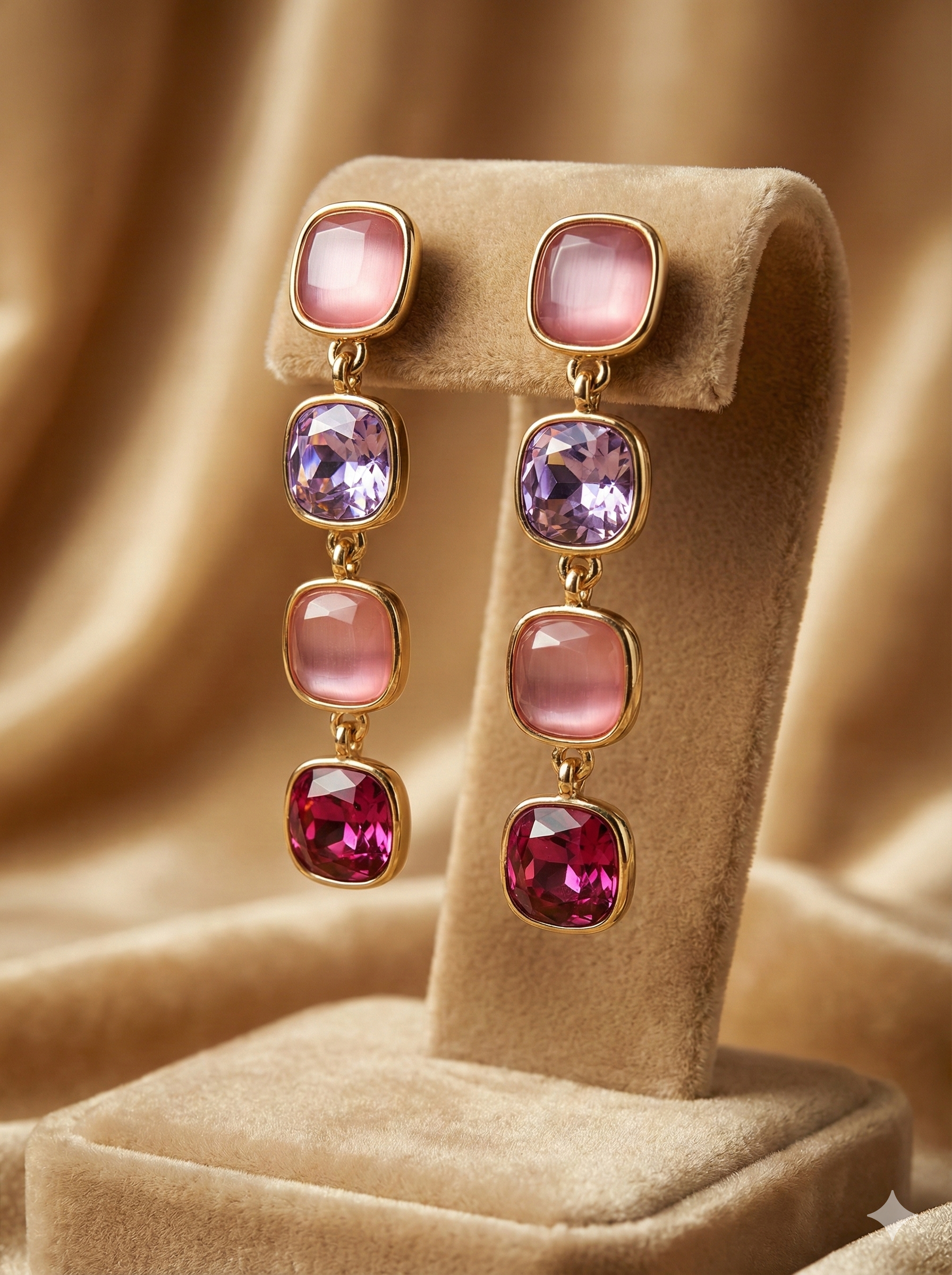 PARTY COLORFUL DROP STUD IN SQUARE EARRING