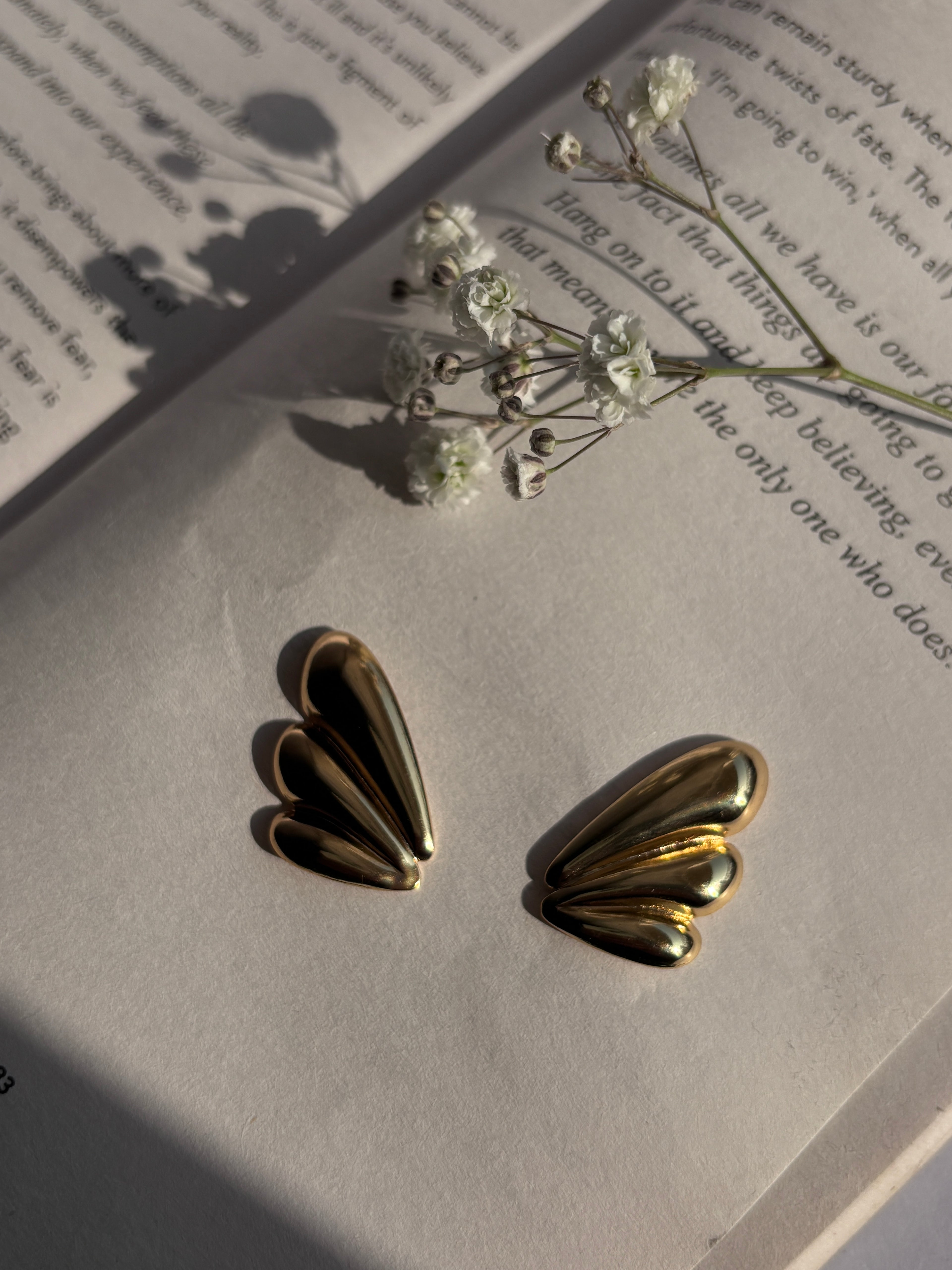 Wing silver earrings