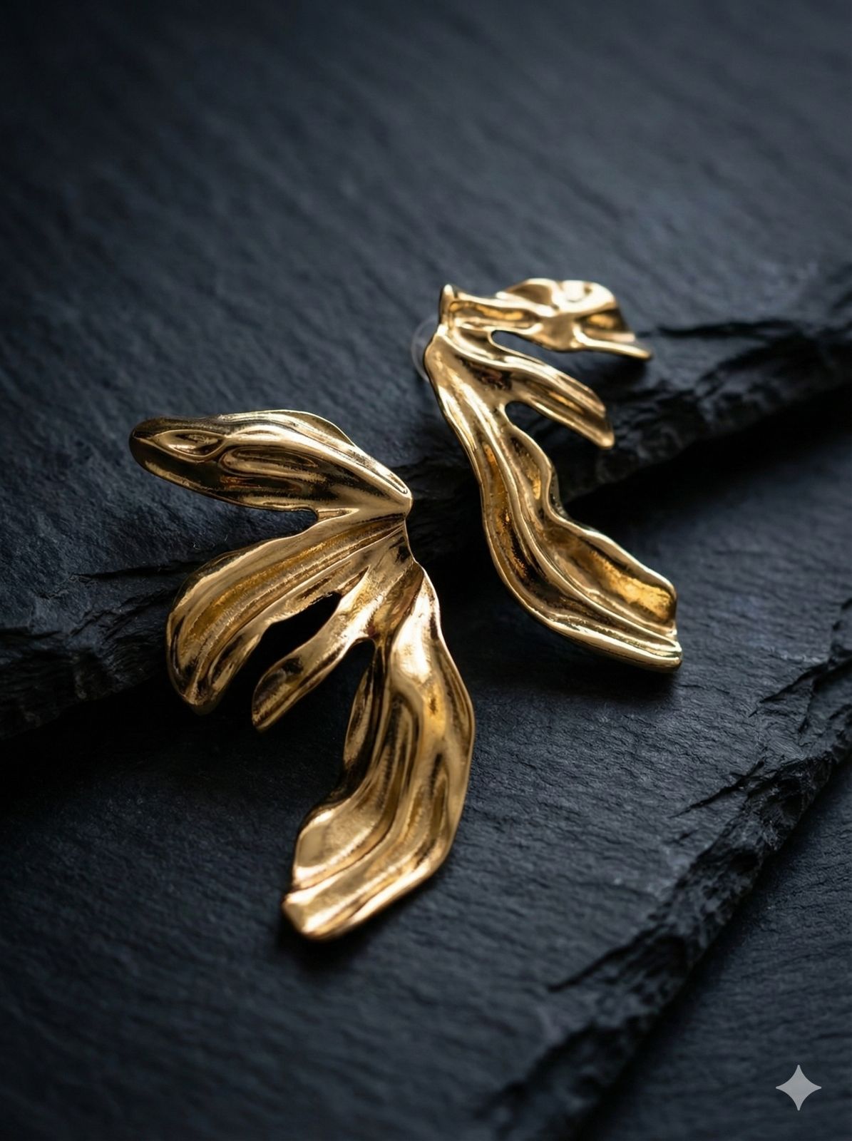 Stylish metallic Floral earrings waterproof 18k Gold plated earring for women