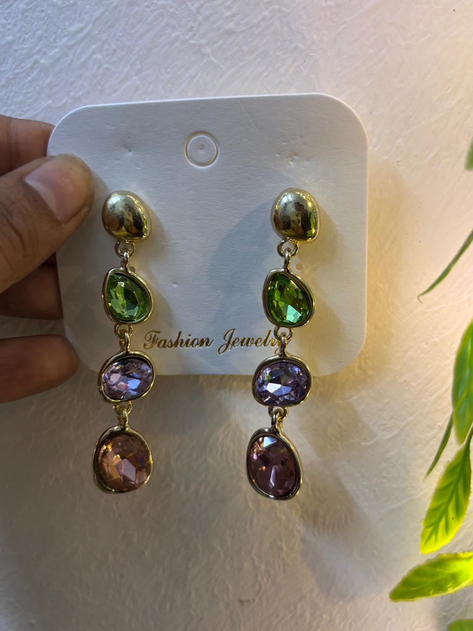 PARTY COLORFUL DROP STUD EARRING