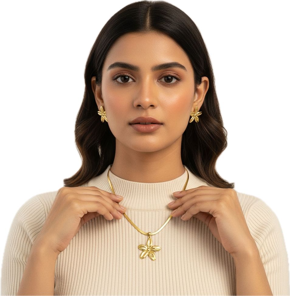 Daisy Flower Earring Necklace Set