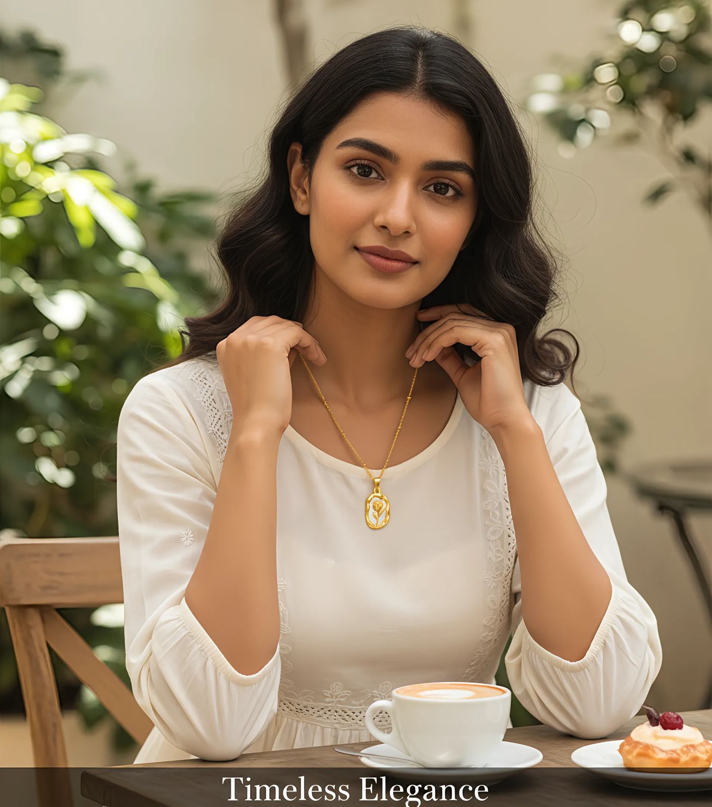 Vintage rose necklace