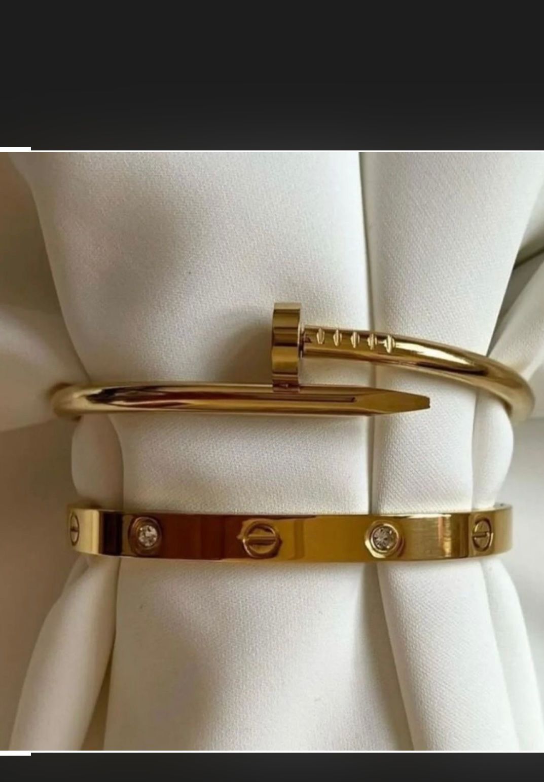 Combo of studded nail and cartier bracelet regular size 2.6
